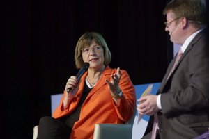 © BAGSO/Görgen Ulla Schmidt, ehemalige Bundesgesundheitsministerin, im Gespräch